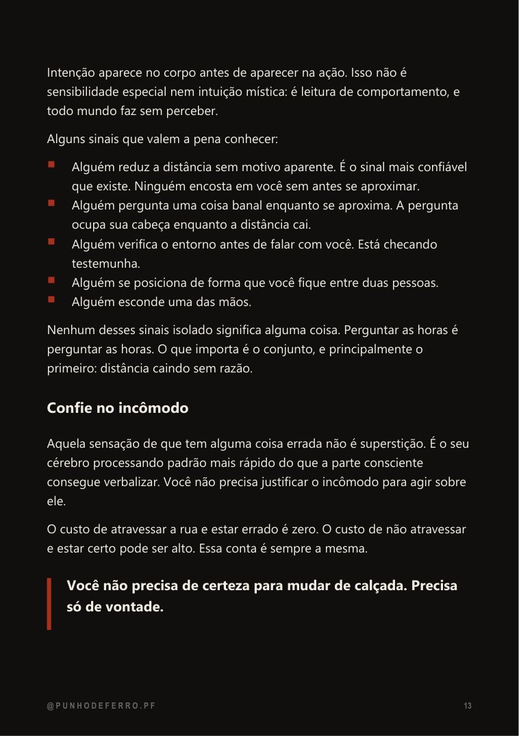 Página de amostra do guia Antes do Confronto