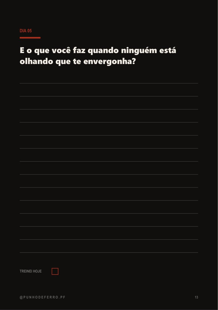 Página de amostra do guia O Caderno do Guerreiro