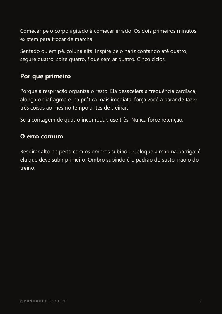 Página de amostra do guia Dez Minutos de Ferro