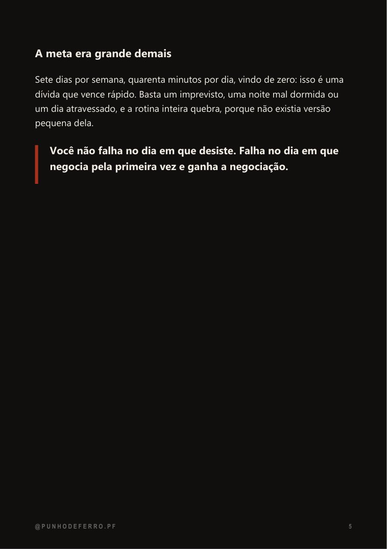 Página de amostra do guia O Protocolo dos 5 Minutos